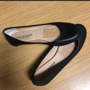 Lucky brand emmie black leather ballet flats